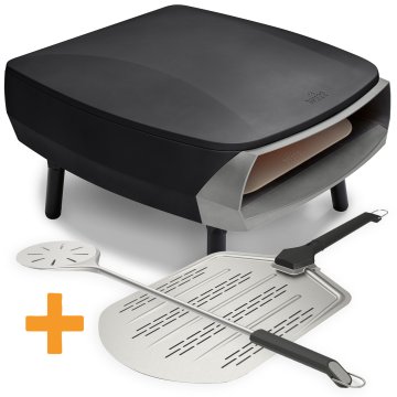 Witt Pizzaofen Gas Etna Fermo 16" matt schwarz - inkl. Pizzaschieber 36 cm + Pizzawender