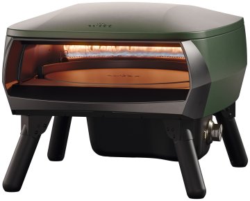 Witt Pizzaofen Gas Etna Piccolo Rotante matt grün - inkl. Pizzaschieber, Pizzaschneider &amp; Infrarot Thermometer