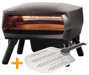 Witt Pizzaofen Gas Etna Piccolo Rotante matt schwarz inkl. Pizzaschieber
