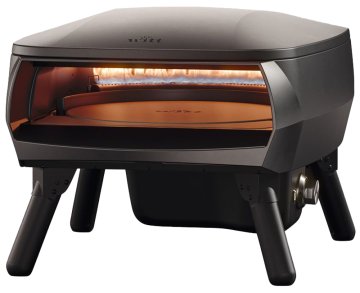 Witt Pizzaofen Gas Etna Piccolo Rotante matt schwarz - inkl. Pizzaschieber, Pizzaschneider &amp; Infrarot Thermometer
