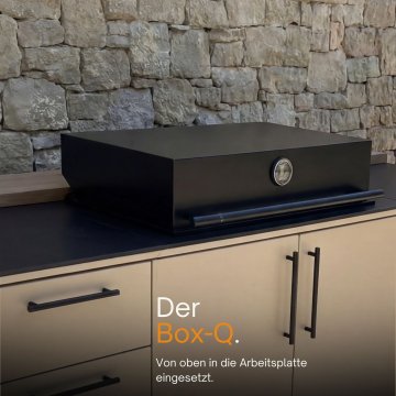 Brabura Outdoor Küche - KC 120 Grillschrank Box-Q Drop-In - Anthracite Grey / Nero Zimbabwe - inkl. Brabura Einbaugrill Box-Q Schwarz