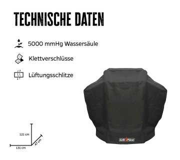 Grillfürst Abdeckhaube 131 x 47 x 121 cm Napoleon Rogue 365, Freestyle 365/ Rösle Videro G3 / Broil King Crown 340, 390 / Enders eFlow