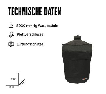 Grillfürst Abdeckhaube Kugelgrill 57cm passend für Weber Master Touch, Weber Original / Napoleon Pro 57 / Monolith Classic, One.55, Two.55 / Kamado Joe Classic 3 / The Bastard Classic Medium /  Outdoorchef