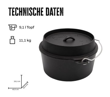 Grillfürst Dutch Oven ohne Füsse DO9