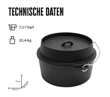 Grillfürst Dutch Oven ohne Füsse DO7,5