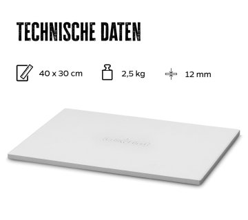 Grillfürst Pizzastein eckig 40 x 30 cm mit Pizzablech