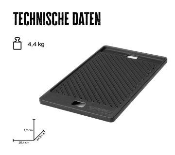 Grillfürst Grillplatte Gusseisen für Rogue 365 (und Rogue 525 bis 2020) 44,8 x 25,4 cm