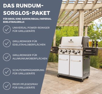 Grillfürst Grillreiniger-Set Broil King: Baron / Regal / Imperial - Grillreiniger und Pflege Set für Edelstahlgrills