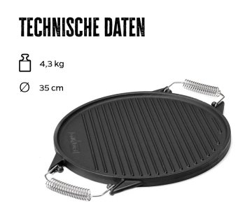 Grillfürst Universal Grillplatte rund / Wendeplatte aus Gusseisen Ø 35 cm - Retoure