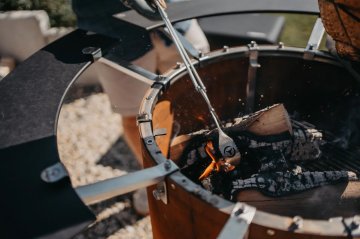 Moesta BOA - Grillzange / Kohlenzange mit Scherenmechanik &amp; Holzgriffen / 51 cm