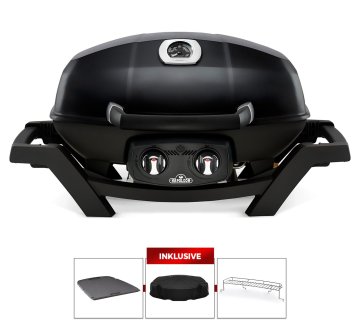 Napoleon TravelQ PRO285 Kompakt Gasgrill Schwarz - Limited Edition inkl. Haube, Grillplatte und Warmhalterost