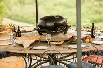 Napoleon TravelQ PRO285 Kompakt Gasgrill Schwarz - Limited Edition inkl. Haube, Grillplatte und Warmhalterost