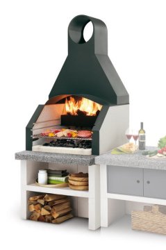 Palazzetti Outdoor Küche Maxime 2: Modul Grillkamin mit Stahlhaube inkl. Montagematerial