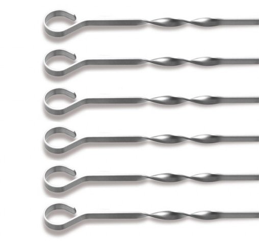 Thüros Edelstahl Grillspieße 50 cm für Baikal und Tischbaikal, 6er Pack
