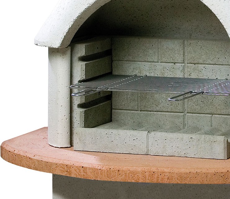 Buschbeck Grillkamin: Gartenkamin Carmen-mit-Tisch grau-terra