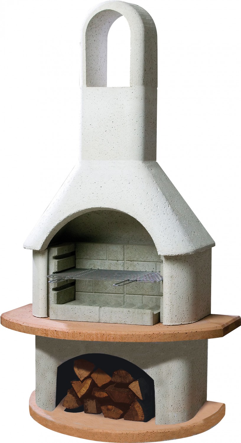 Buschbeck Grillkamin: Gartenkamin Carmen weiß-terrakottafb.