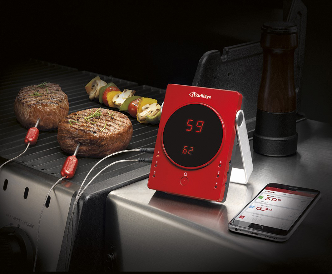 GrillEye Bluetooth Wifi Grillthermometer bis zu 8 Messf hler