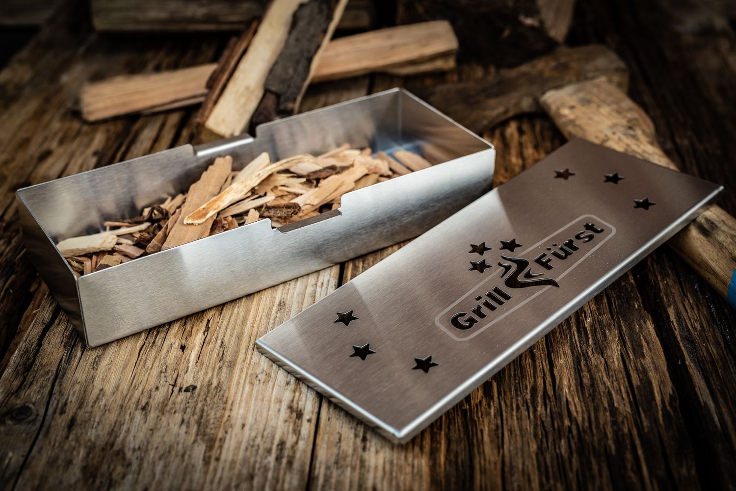 Edelstahl Fleisch Smoky Flavor Smoker Box HERCHR Smoker Box für BBQ Grill Holzspäne 