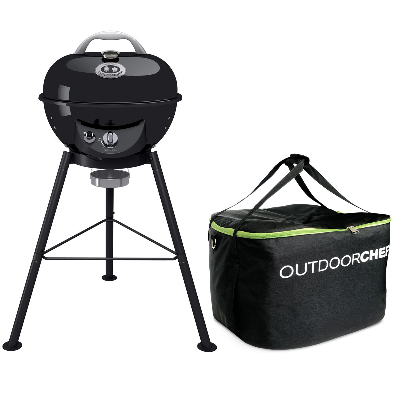 Kig forbi Bourgogne Ekstraordinær Outdoorchef Gas Kugelgrill Chelsea 420 G 18.120.49 - Camping Set inkl.  Tasche