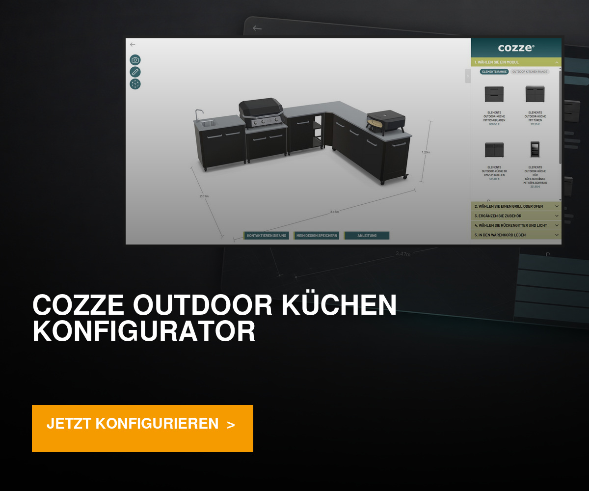 Zum COZZE Outdoor Küchen Konfigurator