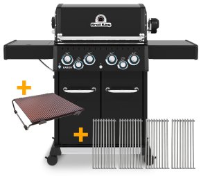 Broil King Baron 490 IR Shadow Gasgrill - GOURMETSET mit Outdoorchef Blazinglas® + zusätzliche Edelstahlroste