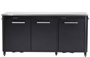 COZZE Outdoor K&uuml;che: Schrankmodul 3-t&uuml;rig mit Edelstahl Arbeitsfl&auml;che / 180 x 60 x 90 cm