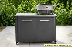 COZZE Outdoor K&uuml;che: Schrankmodul 2-t&uuml;rig mit Edelstahl Arbeitsfl&auml;che / 120 x 60 x 90 cm - Hover