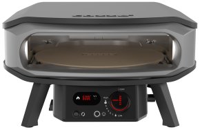 COZZE Pizzaofen Gas PREMIUM 42,5 cm (17") mit drehbarem Pizzastein &amp; Digital-Thermometer - inkl. Hitzeschild - Hover