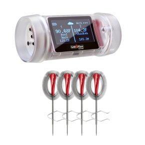 GrillEye MAX Grillfürst Edition inkl. 4 IRIS Probe Temperaturfühler - Smart WiFi Grillthermometer mit Cloud Funktion - Instant-Thermometer +-0,1°C präzise