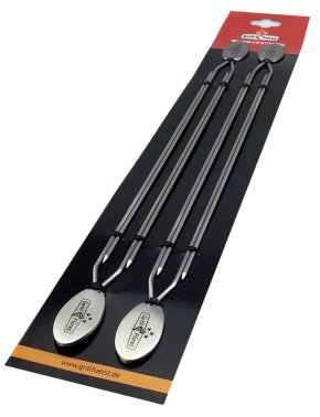 Grillfürst Edelstahl Grillspieße 35 cm - 4er Set