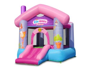 Ab 1.000,00€ Warenkorb kostenfrei dazu: Hüpfburg HappyHop Fun House Princess 6,44 m² mit Rutsche und Basketballkorb - Hover