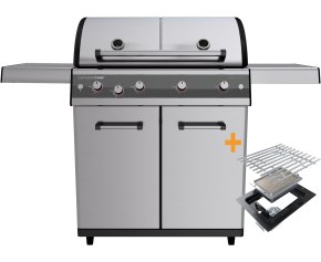 Outdoorchef Dualchef S 425 G Edelstahl Gasgrill mit Seitenkocher + 900°C BLAZING ZONE Infrarotbrenner