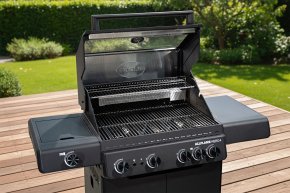 R&ouml;sle Gasgrill ALLFLAME Hero 4 - GRILLF&Uuml;RST EDITION mit Edelstahlrosten - inkl. Abdeckhaube - Hover