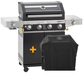 R&ouml;sle Gasgrill Videro G4-S VARIO+ schwarz - Modell 2025 inkl. Abdeckhaube