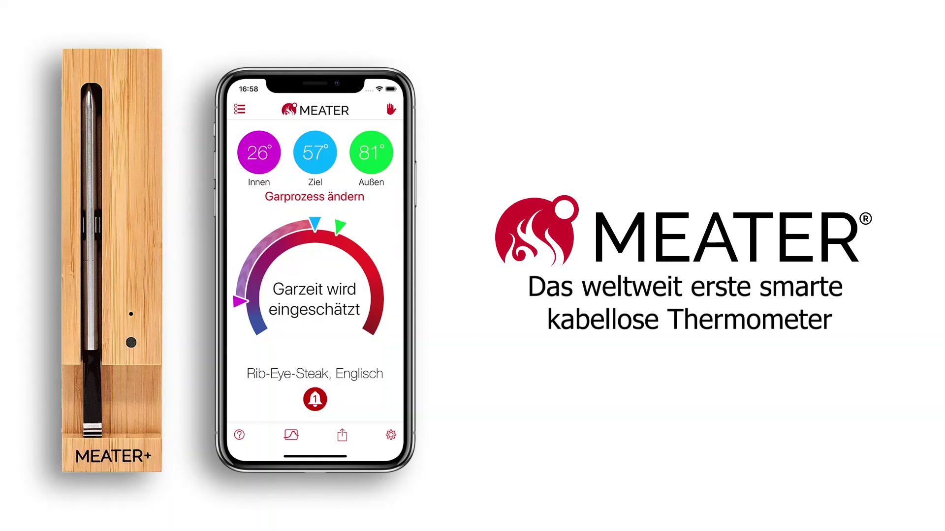 kabellose / WLAN das Grillthermometer Meater Bluetooth -